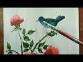 Oil painting tutorial. How to paint a beautiful bird with flowers. #painting #art #birdspainting