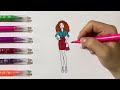 Dress Up Barbie and Barbie Characters Coloring with Sticker Book | painting and drawing for kids |