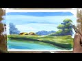 Nature Village Scenery Drawing with Acrylic Color   Step by Step