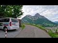 Driving in Swiss ( Mels ) One of the most beautiful Village in Switzerland 4K