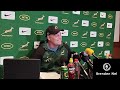 SPRINGBOKS:  Rassie Erasmus Press conference: Updates on Cheslin, Willie and the captain announced