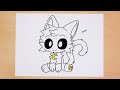 How to draw Chibi CatNap Sitting | Poppy Playtime Chapter 3 - Smiling Critters