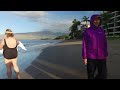 [4K] Kihei Beach in Maui, Hawaii - Virtual Walking Tour & Travel Guide - Relaxing Ocean Waves Sound