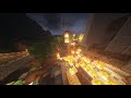 Destroying a peaceful Minecraft village in Creative mode