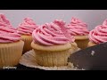 Vanilla Cupcakes With Strawberry Whipped Cream Frosting | Easy, Soft ,And Fluffy