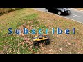 Traxxas XmaXX jumps into leaves