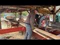 Sawing  Pine with a Straight piped Super M Farmall.