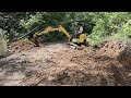 Digging out a hillside for a parking area