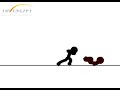 Funny stick figures fight
