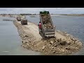 Best Wonderful Mighty Wheel Loader Vs Bulldozer Pushing Rock into Water on New Dike Construction