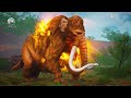 3 Giant Bulls Vs Mammoth Elephant turns into Zombie Mammoth Fight Black Zombie Mammoth Save 3 Bulls