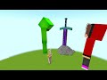 MIKEY vs JJ Family - Noob vs Pro: Titanic Sword Build Challenge in Minecraft