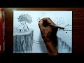How to draw scenery with pencil | art video