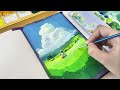 Cozy Art Video / Studio Ghibli Painting / Landscape Painting with Gouache / Paint with Me ✨