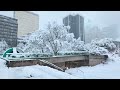 Snowstorm in Downtown Vancouver❄️Snowy Walk in Winter 2024【4K HDR】BC Canada (Sounds Of Snowfall)