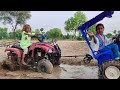 Amazing Homemade Mini Four By Four Stuck In Water Mud And Mini Tractor Sonalika Pulling Out#tractor