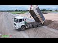 Good Job! Fill up land Sand Make Road Of Technic Operator Bulldozer Dump Truck Moving Sand Ep. 02