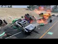 Cars vs Upside Down Speed Bumps Chaos in BeamNG Destruction 🔥