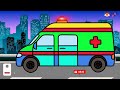 Belajar menggambar ambulans! Pelajaran untuk anak-anak betapa mudahnya menggambar ambulans