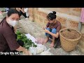 Wife sells vegetables. The husband does housework and looks after the baby/Young couple Vu & Chuyen