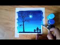 Easy poster colour painting for beginners/easy night sky painting/poster colour painting ideas