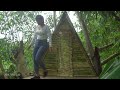 Building A House On Tree. Girl Living Off Grid In The Forest / YEN Free Life