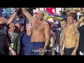 Tyson Fury PUSHES Oleksandr Usyk as teams nearly BRAWL at weigh in!