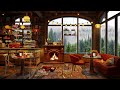 Morning Jazz at Cozy Coffee Shop ☕ Instrumental Music with Fireplace Sounds for Relaxing, Working