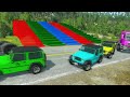 TRANSPORTING PIXAR CARS & FRUITS WITH COLORED & JOHN DEERE vs CLAAS vs TRACTORS - BeamNG.drive #962