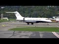 Bombardier Global 5000 N717MK Crosswind Landing