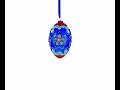 Blue Petals Flower Glass Egg Ornament 4 Inches (LL-178)