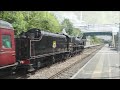 Black 5 44871 speeds through Hartford station in Cheshire 17th July 2024 on it's way to Southall.