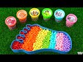 Satisfying Video l Magic Rainbow Bathtub Foot WITH Mixing All Color Beads AND PlayDoh Bottle ASMR