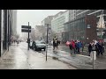 Snowy Walk in Square Phillips and MAJOR Protest on René-Lévesque Boulevard