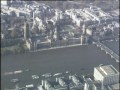 London from the air | Isle of Dogs to Big Ben | 1980's