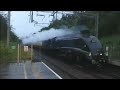 60007 Sir Nigel Gresley and 92018 with the Caledonian Sleeper sen at Hartford station 3rd July 2024