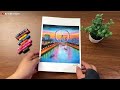 Drawing a Night Cityscape with Oil Pastels | Featuring the London Eye