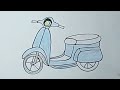 Learn to draw for kindergarten children | Drawing of a Vespa motorbike