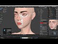 Blender 3D Character retopo head girl 07