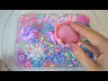 Black SLIME | Mixing Makeup, Glitter and Beads into Clear Slime. ASMR Slime.