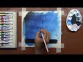 Techniques For Making Black Tree Art With Watercolors Under The Moonlit Sky|Simple Use Of WatercoloR