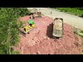 Start a Giant Project To fill the rocky soil on a large area with Dozers Komatsu D98E Ft D58E With,,