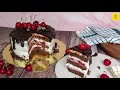 How to make an authentic Eggless Blackforest cake with Cherry compote Preparation recipe