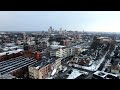 Village Gate and Trains in the Winter - 4K Drone Footage - DJI Mavic 2