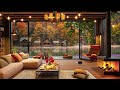 Rainy Day at Cozy Coffee Shop Ambience ☕ Smooth Jazz Instrumental Music & Rain Sounds for Relaxing