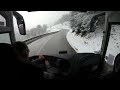 Bus travel through mountain villages and ski resorts, France