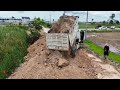 Excellent.!! New Project Trimming Slope On Build a Driveway With Skill Operator Dozer Dump Trucks.