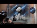 Blue Super Moon - Spray Paint Art
