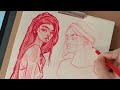 ‧₊˚ how I draw portraits using alcohol-based markers & fineliners ⊹₊ // w/Ohuhu