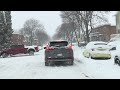 Wow 😯 The  first big snowfall in Montreal Quebec, Canada city stuck covered with complete snow ❄️